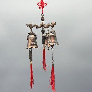 Feng Shui Bell Wind Chimes Buddha Chinese Decor Safety Wealth Pendant Coins